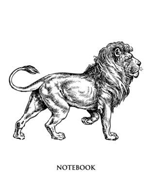 Lion Notebook: College Wide Ruled Notebook - Large (8.5 x 11 inches) - 110 Numbered Pages - White Softcover Cover Image