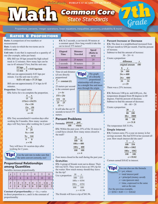 Math Common Core State Standards, Grade 7 (Quick Study: Academic) Cover Image