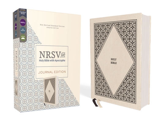 Nrsvue, Holy Bible with Apocrypha, Journal Edition, Cloth Over Board, Cream, Comfort Print Cover Image