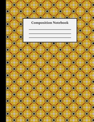 Composition Notebook: Wide Ruled - 8.5 x 11 Inches - 100 Pages - Yellow Pattern Cover Image