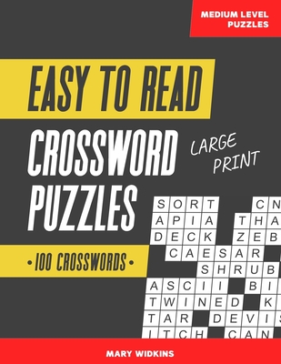 EASY-TO-READ CROSSWORD PUZZLES FOR ADULTS: LARGE-PRINT, MEDIUM-LEVEL *NEW*