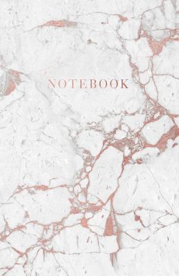 Notebook: Beautiful White and Rose Gold Marble 5.5 X 8.5 - A5 Size By Paperlush Press Cover Image