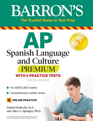 AP Spanish Language and Culture Premium: With 5 Practice Tests (Barron's Test Prep) Cover Image
