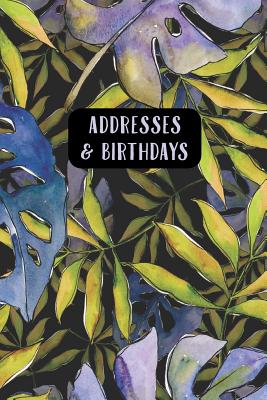 Addresses & Birthdays: Watercolor Blue Tropical Leaves Cover Image