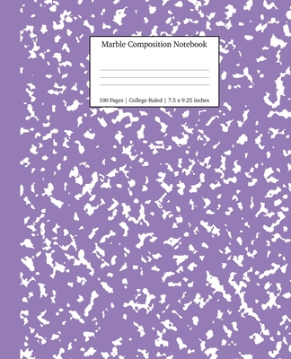 Marble Composition Notebook College Ruled: Lavender Marble Notebooks, School Supplies, Notebooks for School Cover Image