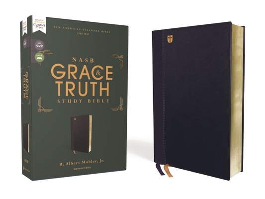 Nasb, the Grace and Truth Study Bible (Trustworthy and Practical Insights), Leathersoft, Navy, Red Letter, 1995 Text, Comfort Print Cover Image