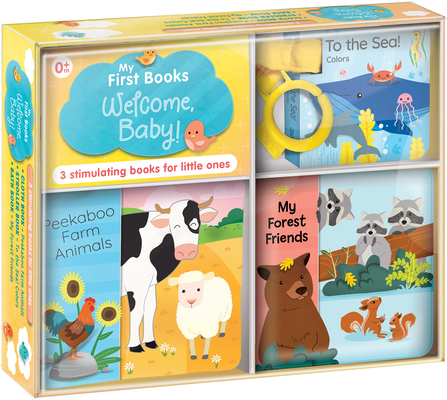 My First Books: Welcome, Baby!: Three Stimulating Books in One Box: Bath Book, Cloth Book, Stroller Book By Carine Laforest (Text by (Art/Photo Books)), Annie Sechao (Illustrator) Cover Image