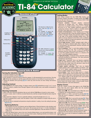 Ti 84 Plus Calculator: A Quickstudy Laminated Reference Guide By Ken Yablonski Cover Image