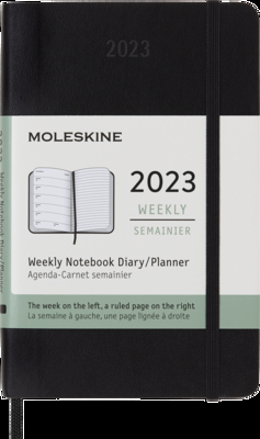 Moleskine 2023 Weekly Notebook Planner, 12M, Pocket, Black, Soft Cover (3.5 x 5.5) By Moleskine Cover Image