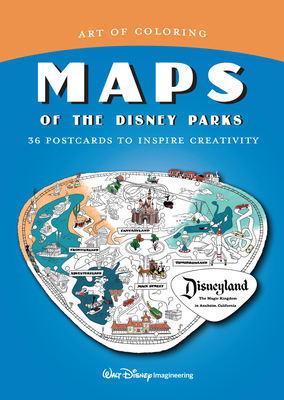 Art of Coloring: Maps of the Disney Parks: 36 Postcards to Inspire Creativity Cover Image