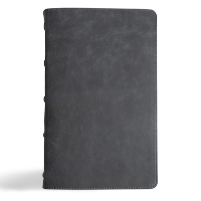 CSB Single-Column Personal Size Bible, Holman Handcrafted Collection, Premium Marbled Slate Calfskin Cover Image