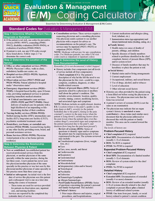 Evaluation & Management (E&m) Coding Calculator: Quickstudy Laminated Reference Guide Cover Image