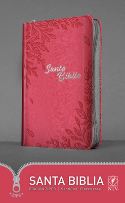 Santa Biblia Ntv, Edición Zíper, Flores Rosa (Sentipiel) Cover Image