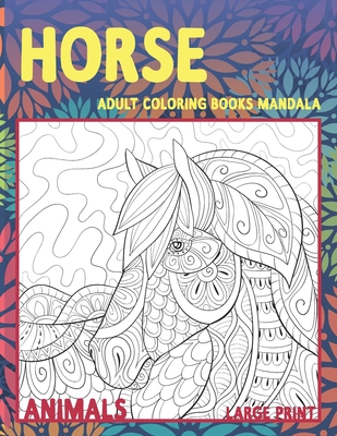 adult coloring books mandala large print animals horse paperback maria s bookshop