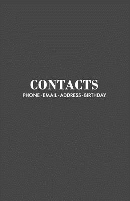 Contacts: Modern Grey Address Book and Birthdays Calendar with A-Z Tabs By Mpp Notebooks Cover Image