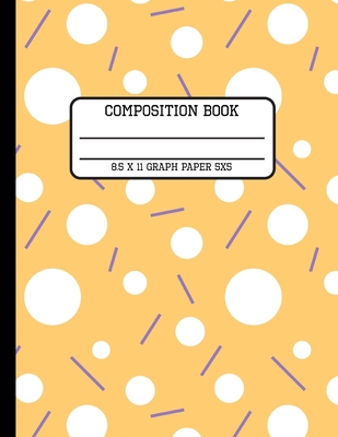 Composition Book Graph Paper 5x5: Polka Dot Geometric Trendy Back to School Quad Writing Notebook for Students and Teachers in 8.5 x 11 Inches Cover Image