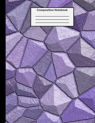 Composition Notebook: College Ruled - 8.5 x 11 Inches - 100 Pages - Purple Stone Design Cover Image