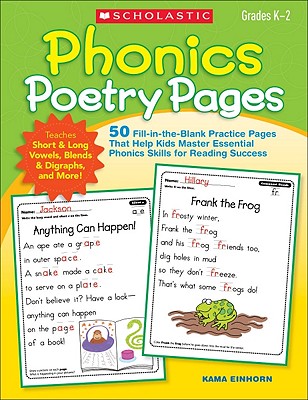 Phonics Poetry Pages: 50 Fill-in-the-Blank Practice Pages That Help Kids Master Essential Phonics Skills for Reading Success Cover Image