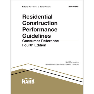 Residential Construction Performance Guidelines, Consumer Reference 10PK Cover Image