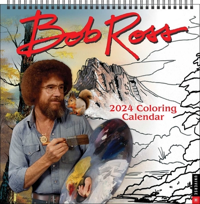 Bob Ross 2024 Coloring Wall Calendar Cover Image