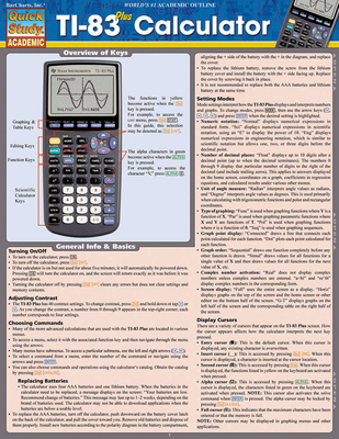 Ti-83 Plus Calculator (Quick Study: Academic)