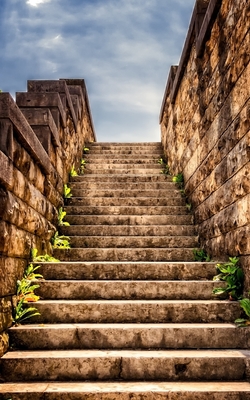 Notebook: stairs stone stairway staircase stone old Cover Image