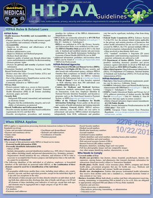 Hipaa Guidelines: A Quickstudy Laminated Reference Guide Cover Image