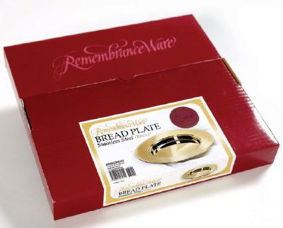 RemembranceWare: Communion Bread Plate - Brass Finish: Stainless Steel / Holds Up to 500 Pieces of Communion Bread / Works with Bread Plate Insert / Food Service Quality Cover Image