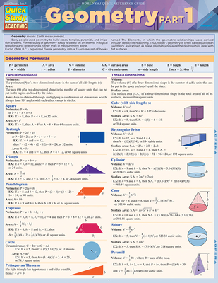 Geometry Part 1: Quickstudy Laminated Reference Guide By Barcharts Inc Cover Image