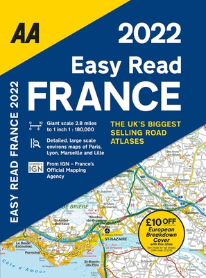 Easy Read France Atlas FB 2022 By AA Publishing Cover Image