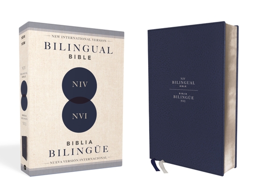 Niv/NVI 2022 Bilingual Bible, Leathersoft, Navy / Niv/NVI 2022 Biblia Bilingüe, Leathersoft, Azul Añil Cover Image