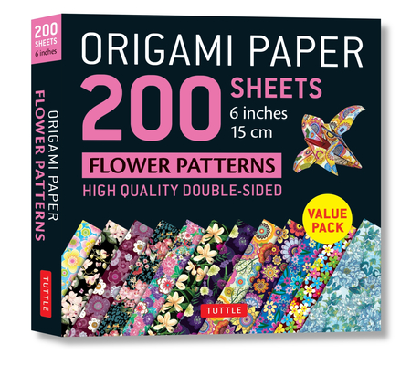 Origami Paper 200 Sheets Flower Patterns 6 (15 CM): Double Sided Origami Sheets Printed with 12 Different Designs (Instructions for 6 Projects Include