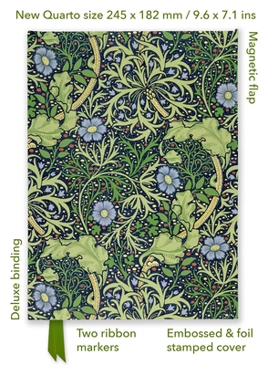 William Morris: Seaweed (Foiled Quarto Journal) (Flame Tree Quarto Notebook)