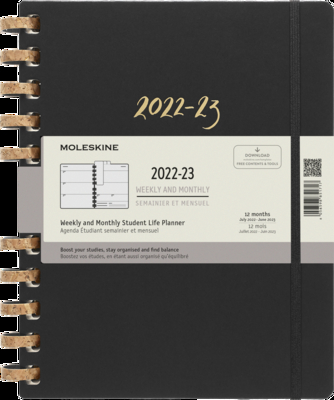 Moleskine 2022-2023 Spiral Academic Planner, 12M, Extra Extra Large, Remake Midnight, Hard Cover (8.5 x 11) By Moleskine Cover Image
