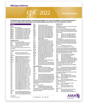CPT Express Reference Coding Card 2022: General Surgery By American Medical Association Cover Image