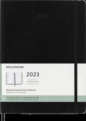 Moleskine 2023 Weekly Notebook Planner, 12M, Extra Large, Black, Soft Cover (7.5 x 10) By Moleskine Cover Image