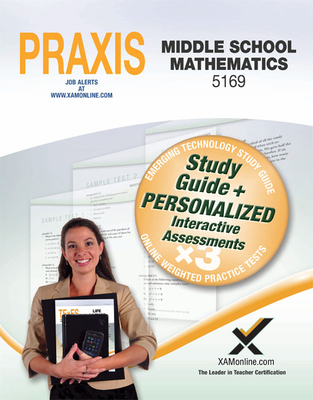 Praxis Middle School Mathematics 5169 Book and Online By Sharon A. Wynne Cover Image