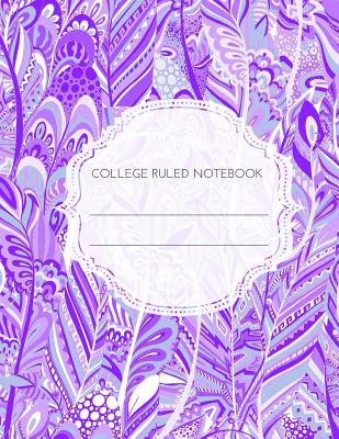 College Ruled Notebook: Purple Paisley 120 Pages 8.5 X 11 Cover Image