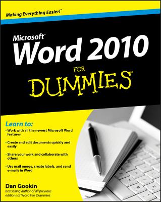 Word 2010 for Dummies By Dan Gookin Cover Image