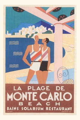 Vintage Journal Monte Carlo Beach Travel Poster Cover Image