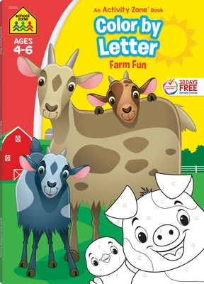 School Zone Color by Letter Farm Fun Workbook Cover Image