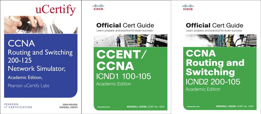 CCNA Routing and Switching 200-125 Official Cert Guide Library and Pearson Ucertify Network Simulator Academic Edition Bundle Cover Image