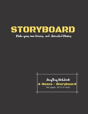 Storyboad - Create your own Comic and Animated Moviess - 4 Boxes - Storyboard - AmyTmy Notebook - 100 pages - 8.5 x 11 inch - Matte Cover Cover Image