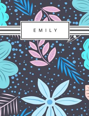 Emily: Personalized blue flowers sketchbook with name: 120 Pages  (Paperback) | Hooked