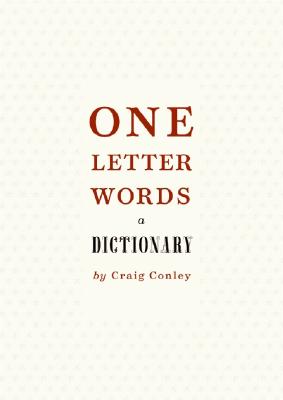 One-Letter Words, a Dictionary Cover Image