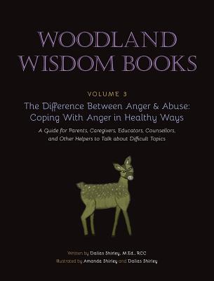The Difference Between Anger & Abuse: Coping With Anger in Healthy Ways: A Guide for Parents, Caregivers, Educators, Counsellors, and Other Helpers to (Woodland Wisdom Books) By Dallas Shirley, Amanda Shirley (Illustrator), Dallas Shirley (Illustrator) Cover Image