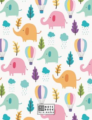 Notebook: Cute elephant on white cover and Dot Graph Line Sketch pages, Extra large (8.5 x 11) inches, 110 pages, White paper, S Cover Image