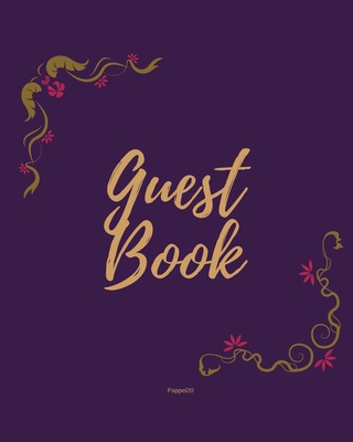 Guest Book - Golden Frame #5 on Pink Paper Cover Image