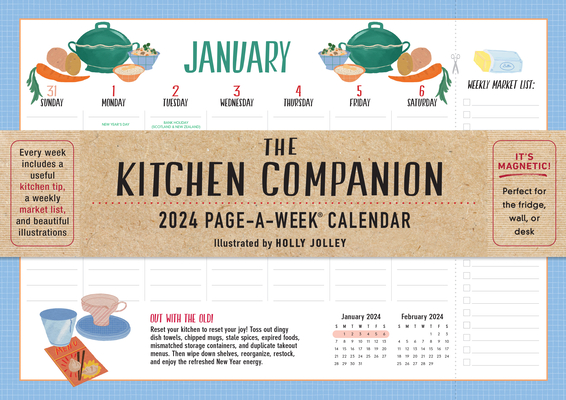 The Kitchen Companion Page-A-Week Calendar 2024: It's Magnetic! Perfect for the Fridge, Wall or Desk