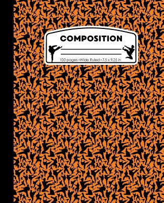 Composition: Karate Orange Marble Composition Notebook. Wide Ruled 7.5 x 9.25 in, 100 pages Martial Arts book for boys or girls, ki Cover Image